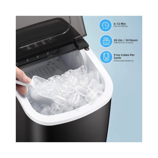 Aglucky Ice Maker Countertop， Make 26 Lbs Ice In 24 Hrs With Ice Scoop And Basket - Image 3