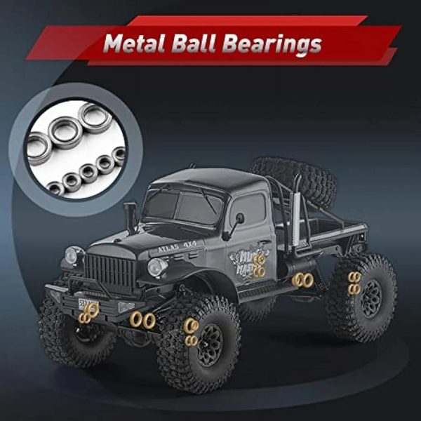 RocHobby Atlas 1/10 RC Crawler, 4WD 2.4Ghz RC Rock Truck Off Road, Hobby RC Car Indoor&Outdoor 2 in 1, RC Vehicles for Adults Need to Complete with Battery, Yellow - Image 4