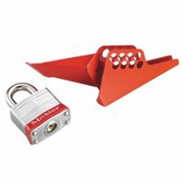 Master Lock Handle-On Ball Valve Lockouts - Red - 0.25-1 in.