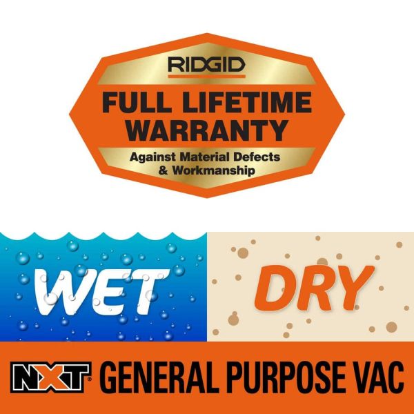 16 Gallon 5.0 Peak HP NXT Wet/Dry Shop Vacuum with Filter, Locking Hose and Accessories HD1640 - Image 15