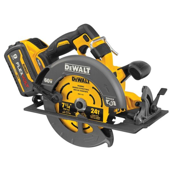 FLEXVOLT 60V MAX Cordless Brushless 7-1/4 in. Circular Saw with Brake with (1) FLEXVOLT 9.0Ah Battery DCS578X1 - Image 4