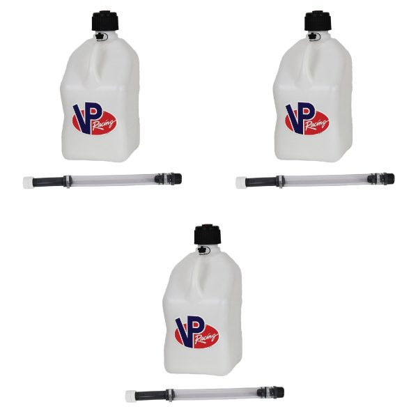 VP Racing 5.5 Gal Motorsport Racing Utility Jug and 14 Inch Hose (3 Pack)