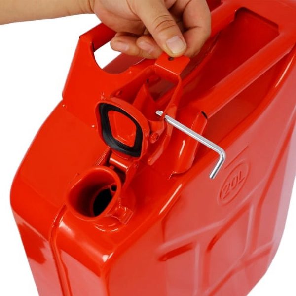 5 Gallon) Jerry Fuel Can with Flexible Spout, Portable Jerry Cans Fuel Tank Steel Fuel Can, Fuels Gasoline Cars, Trucks, Equipment, RED 3pcs/set - Image 4