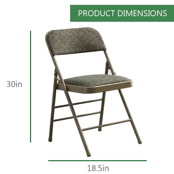 Amazingforless 2-Pack Folding Chair Foldable Metal Frame Chairs with Backrest&Padded Seats for Dining Meetings Wedding Events-Grey - Image 3