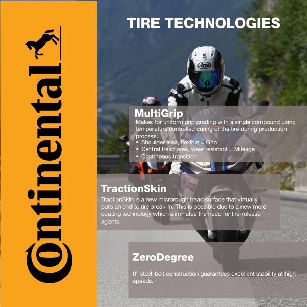 Continental ContiSportAttack 2 120/70ZR17 Front & 180/55ZR17 Rear Sports Motorcycle Tires - High-Performance Grip, Enhanced Stability, and Quick Warm-Up 120/70-17, 180/55-17 - Image 4