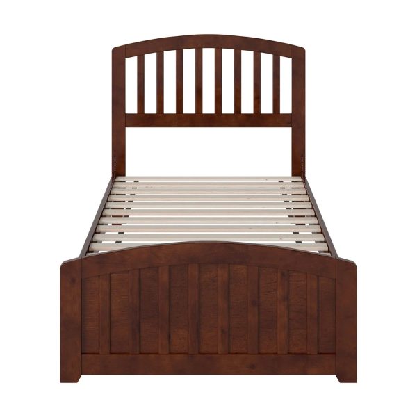 AFI Quincy Twin Solid Wood Low Profile Platform Bed with Matching Footboard, Walnut - Image 2