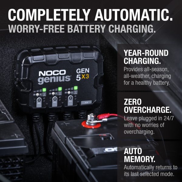 NOCO Genius GEN5X3 3-Bank 15A (5A/Bank) 12V Onboard Battery Charger - Image 6