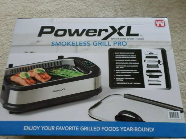 PowerXL Smokeless Grill Pro， Temprd Glass Lid and Turbo Speed Smoke Extractor - Image 6