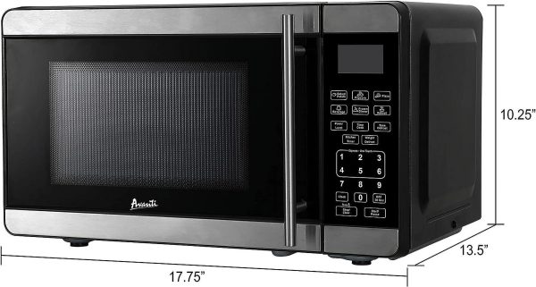 Avanti MT7V3S Microwave Oven 700-Watts Compact with 6 Pre Cooking Settings, Speed Defrost, Electronic Control Panel and Glass Turntable, Metallic - Image 5