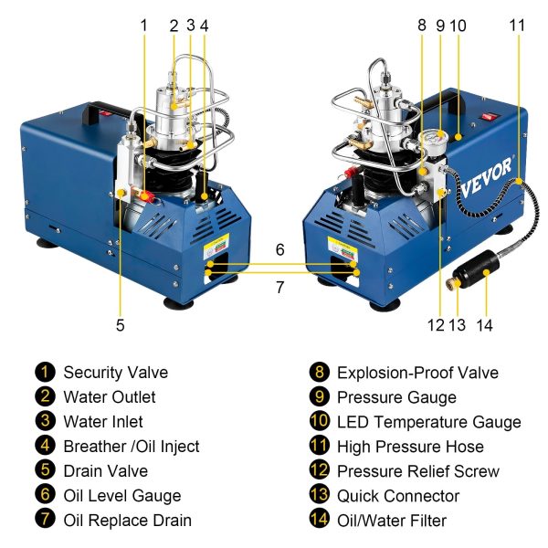 BENTISM High Pressure Compressor 4500PSI Air Rifle Compressor 110V for Paintball - Image 8