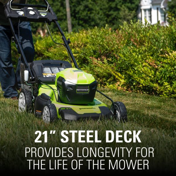 80V Cordless 21" Self-Propelled Brushless Lawn Mower | Greenworks - Image 8