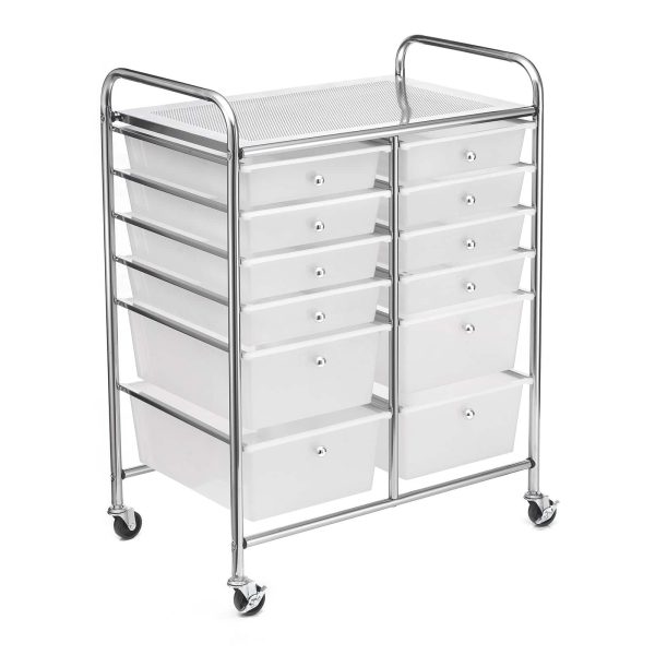 Simply Tidy Clear 12 Drawer Rolling Cart