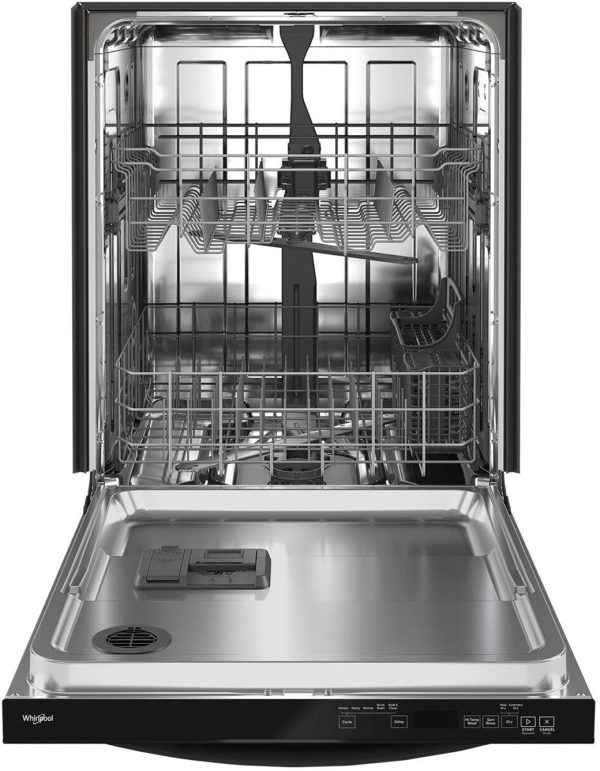 Whirlpool - 24" Top Control Built-In Dishwasher with Stainless Steel Tub, Large Capacity with Tall Top Rack, 50 dBA - Black - Image 3