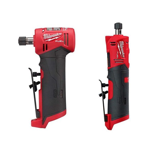 M12 FUEL 12V Lithium-Ion Brushless Cordless 1/4 in. Right Angle and Straight Die Grinder Kit (Tool-Only Kit) 2485-20-2486-20