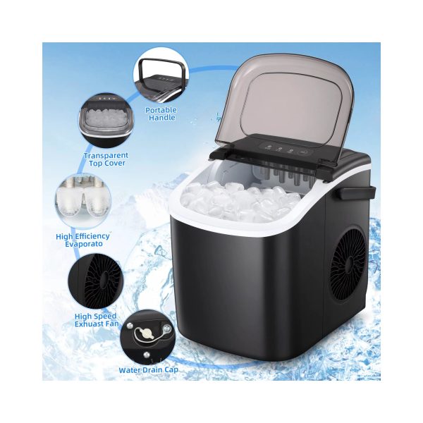 Aglucky Ice Maker Countertop， Make 26 Lbs Ice In 24 Hrs With Ice Scoop And Basket - Image 2