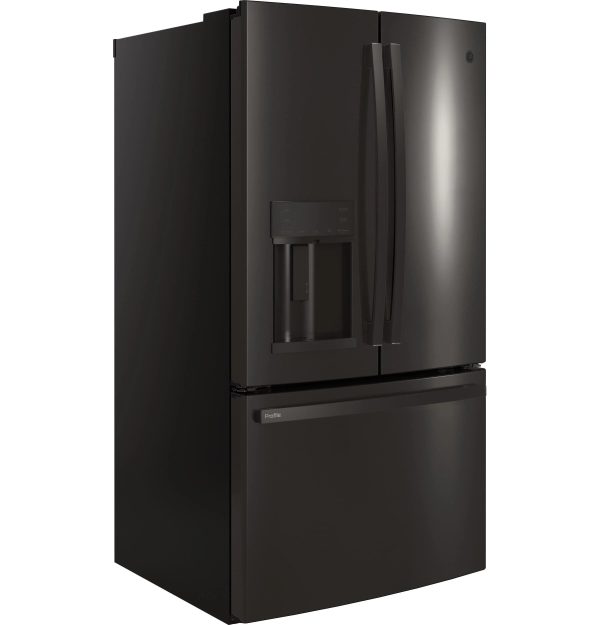 GE Appliances PFE28KBLTS 36 Inch French Door Refrigerator Black Stainless Steel - Image 3