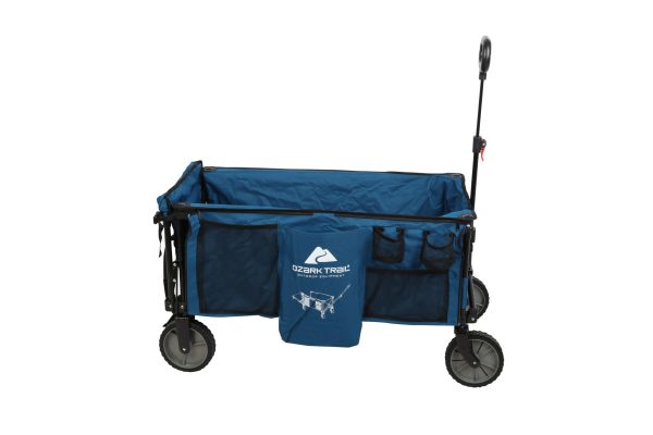 Ozark Trail Quad Folding Camp Wagon with Tailgate， Blue - Image 13