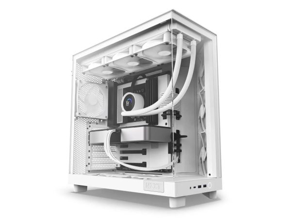 NZXT H6 FLOW Compact Dual-Chamber Mid-Tower Airflow Case, White, CC-H61FW-01 - Image 3