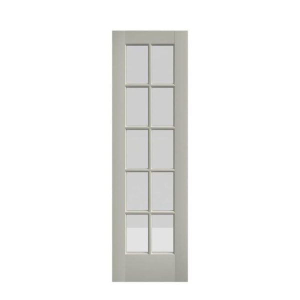 EightDoors 80 x 24 10-Lite French Clear Glass White Prefinished Solid Wood Core Door