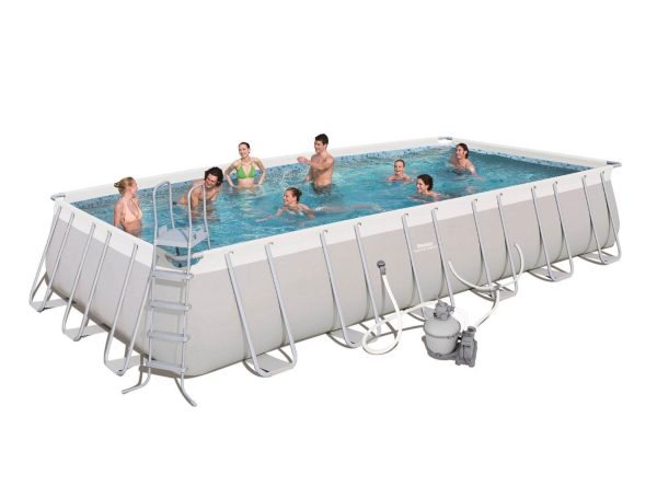 Bestway 24ft x 12ft x 52in Rectangular Frame Family Swimming Pool & Test Kit - Image 2