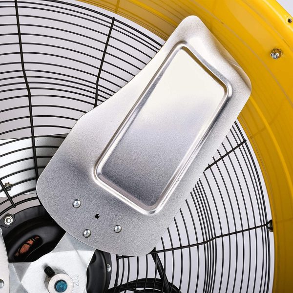 Tornado 24 Inch High Velocity Heavy Duty Tilt Metal Drum Fan Yellow Commercial， Industrial Use 3 Speed 8540 CFM 1/3 HP 8 FT Cord UL Safety Listed - Image 8