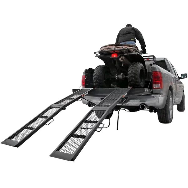 90in Black Steel Dual Runner Folding ATV Ramps - Image 5