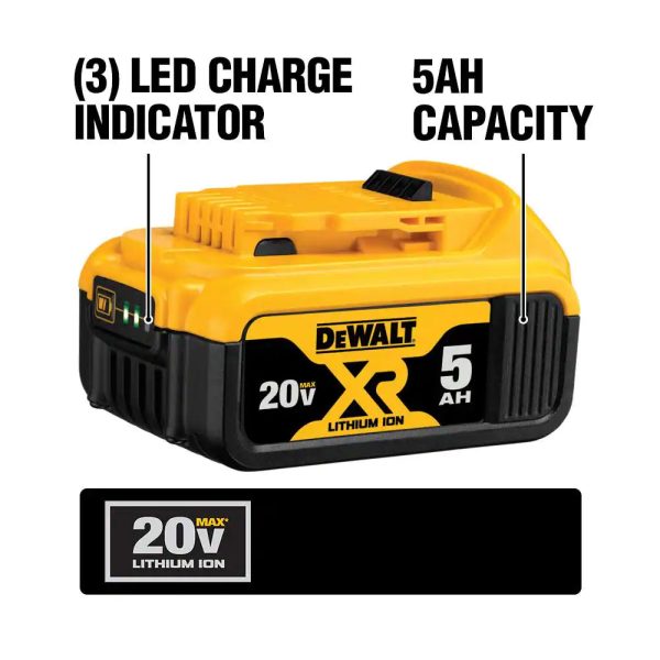 DEWALT DCBL722P1 20V MAX 125 Mph 450 CFM Brushless Cordless Battery Powered Handheld Leaf Blower with (1) 5Ah Battery and Charger - Image 10