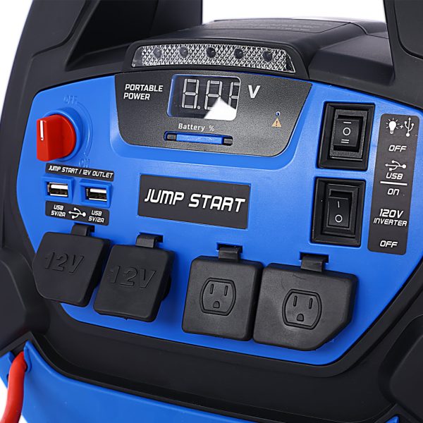 Rechargeable Jump Starter for Gas Diesel Vehicles, 1800 Amps with Air Compressor and AC, 12V DC - Image 8