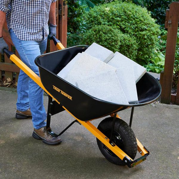 True Temper R6STFFEC 6 cu. ft. Barrow in a Box Steel Wheelbarrow with Never Flat Tire and Steel Handles - Image 7