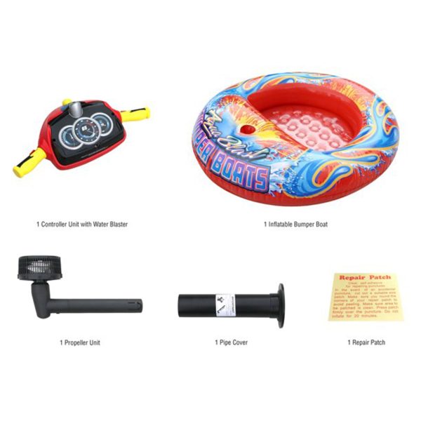 Banzai Aqua Blast Motorized Bumper Boat Inflatable Pool Float Water Toy, Red💝 Last Day For Clearance - Image 12