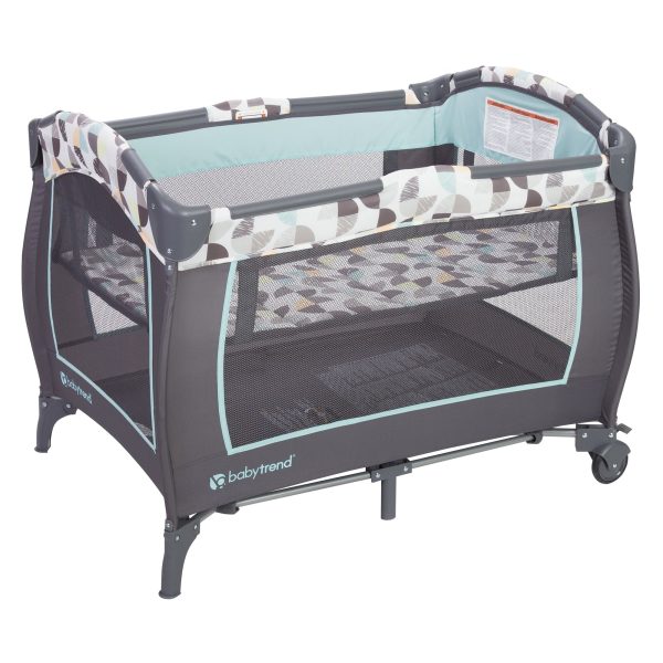 Baby Trend Trend E Nursery Center Playard Play Crib with Bassinet, Doodle Dots - Image 2