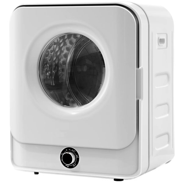 1.95 Cu.ft Front Load Clothes Dryer, Portable Compact Dryer 830W, 5 Drying Modes, Stainless Steel Drum, with Overheat Protection, Dust Removal, Deodorization and Lint Removal Functions, White - Image 4