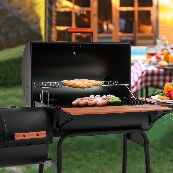 Royal Gourmet CC1830W 30" Barrel Charcoal Grill with Offset Smoker - Image 12