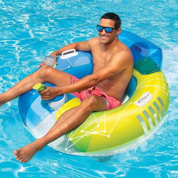 Banzai Motorized Pool Cruiser Multicolor Teens Adults Battery Powered PVC Summer Float, Ages 14+, Unisex - Image 2