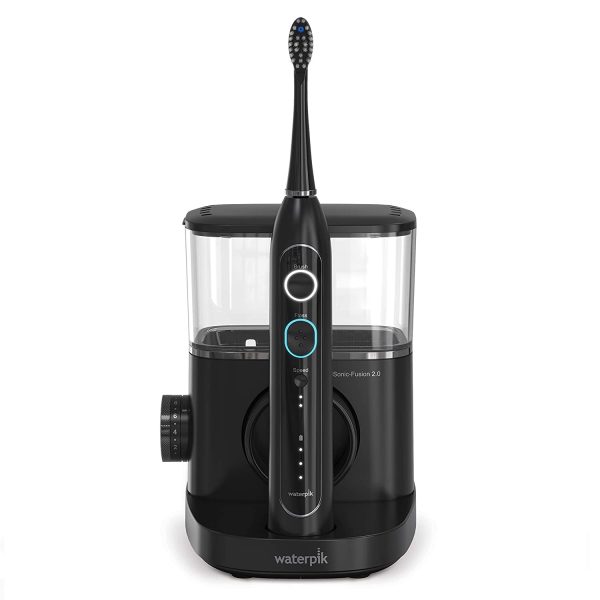 Waterpik Sonic-Fusion 2.0 Professional Flossing Toothbrush， Electric Toothbrush and Water Flosser Combo In One， Black💝 Last Day For Clearance