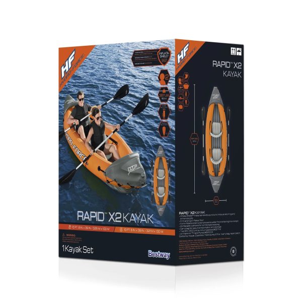 Bestway Hydro Force Lite Rapid X2 Inflatable Outdoor Water Sport Kayak Set - Image 12