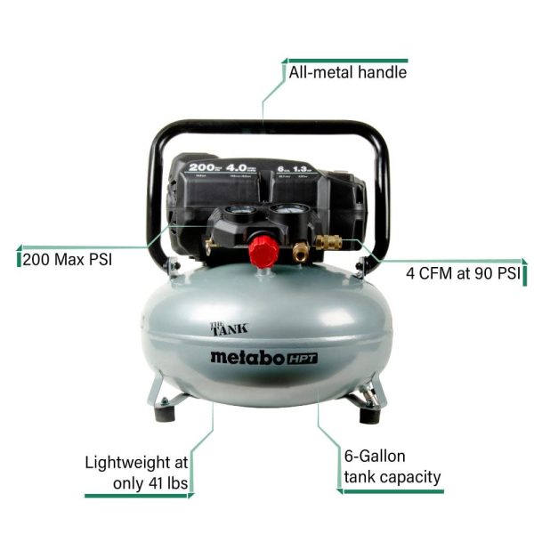 Metabo Hpt The Tank 6 Gallon 200 Psi Job Site Compressor - Image 7