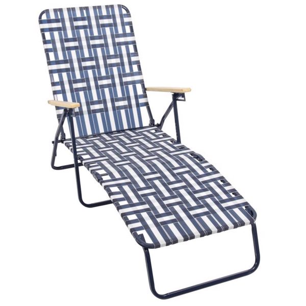 Rio Brands Silver Steel Frame Foldable Chaise Lounge💝 Last Day For Clearance