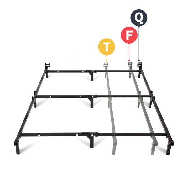 Mainstays 7" Adjustable Metal Bed Frame， Black， Adjusts Twin - Queen - Image 2