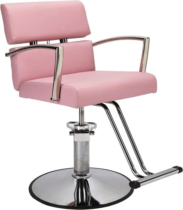 OmySalon Salon Chair Heavy Duty for Stylist, Barber Chair Pink 360 Degree Swivel, Hydraulic Pump for Hair Cutting, Beauty Spa Styling Hairdressing Tattoo Equipment