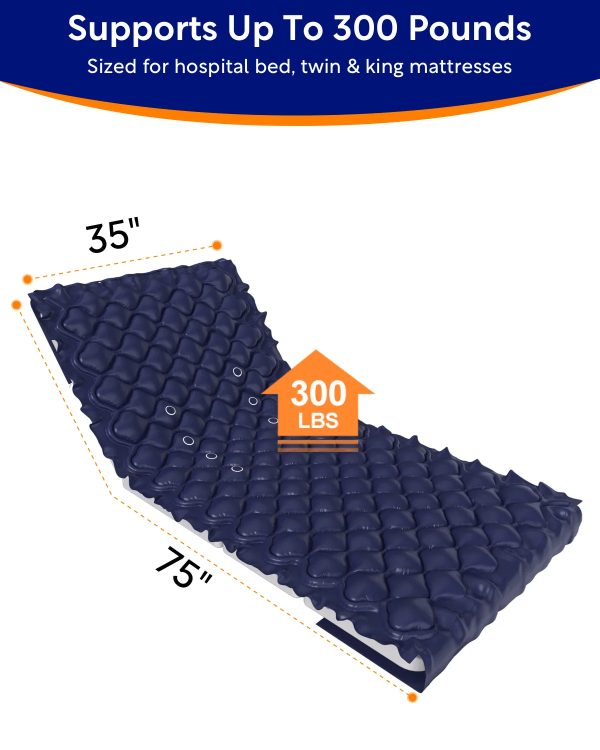 Alternating Air Pressure Mattress Pad-with Micro Air Holes & Sleep Mode-Bed Sore, Ulcer Prevention-Includes Hospital Bed Mattress Topper Sore Cushions & Ultra Quiet Pump-S34 - Image 6