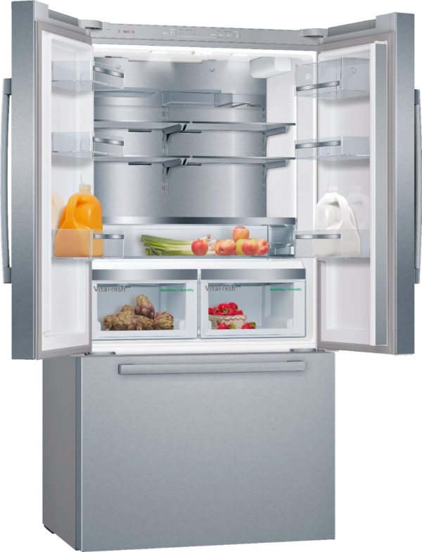 Bosch - 800 Series 21 Cu. Ft. French Door Counter-Depth Smart Refrigerator - Stainless steel - Image 5