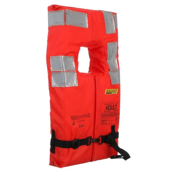 Seachoice Type I Commercial Offshore Vest， Fluorescent Orange， Reflective Panels， Adult， Over 90 Lbs. - Image 3