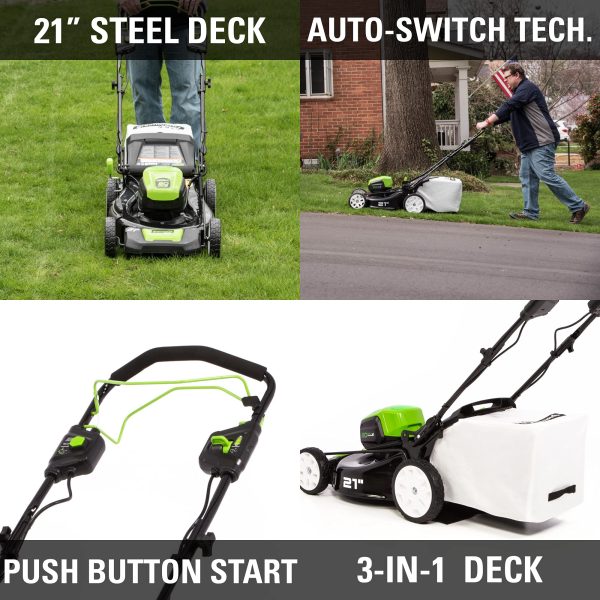 80V Cordless 21" Self-Propelled Brushless Lawn Mower | Greenworks - Image 7