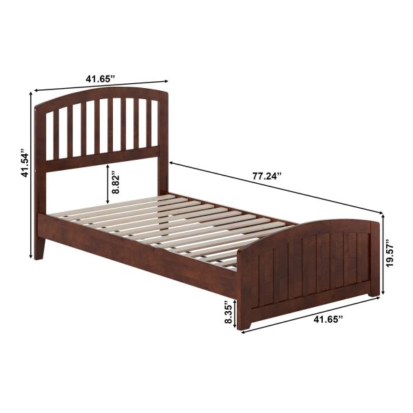 AFI Quincy Twin Solid Wood Low Profile Platform Bed with Matching Footboard, Walnut - Image 5