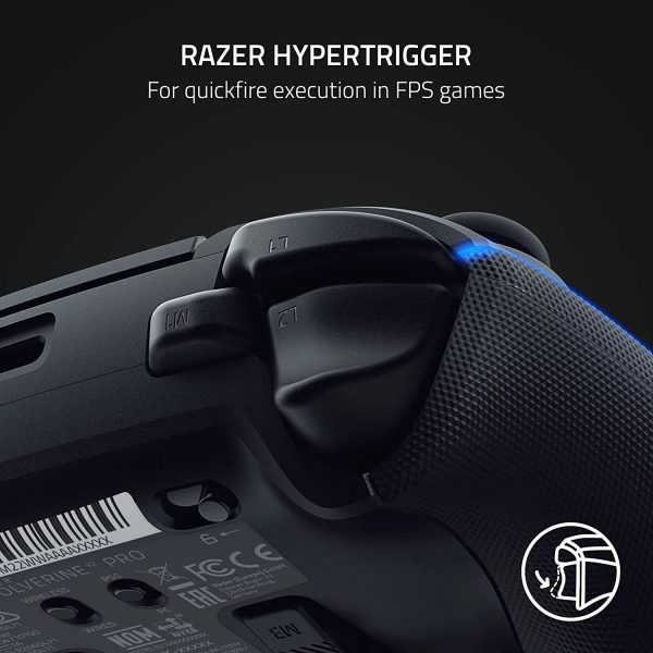 Razer Wolverine V2 Pro Wireless Controller Black HyperSpeed, Mecha-Tactile, RGB Lights for PS5 & PC With 6ft Type C Cable and Headset BOLT AXTION Bundle Like New - Image 5