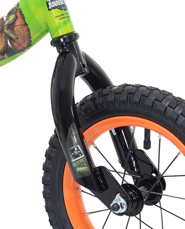 Jurassic World™ 12-inch Raptor Boy's Bicycle with Training Wheel, Green and Orange - Image 8