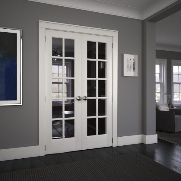 EightDoors 80 x 24 10-Lite French Clear Glass White Prefinished Solid Wood Core Door - Image 2