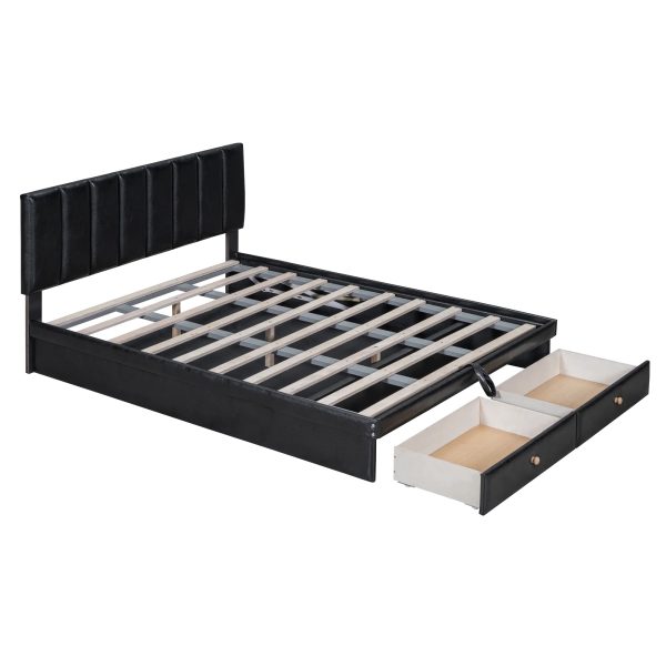 Roomfitters Full Size Upholstered Bed with Hydraulic Storage System and Drawer, Black - Image 7