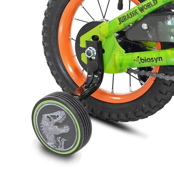 Jurassic World™ 12-inch Raptor Boy's Bicycle with Training Wheel, Green and Orange - Image 12